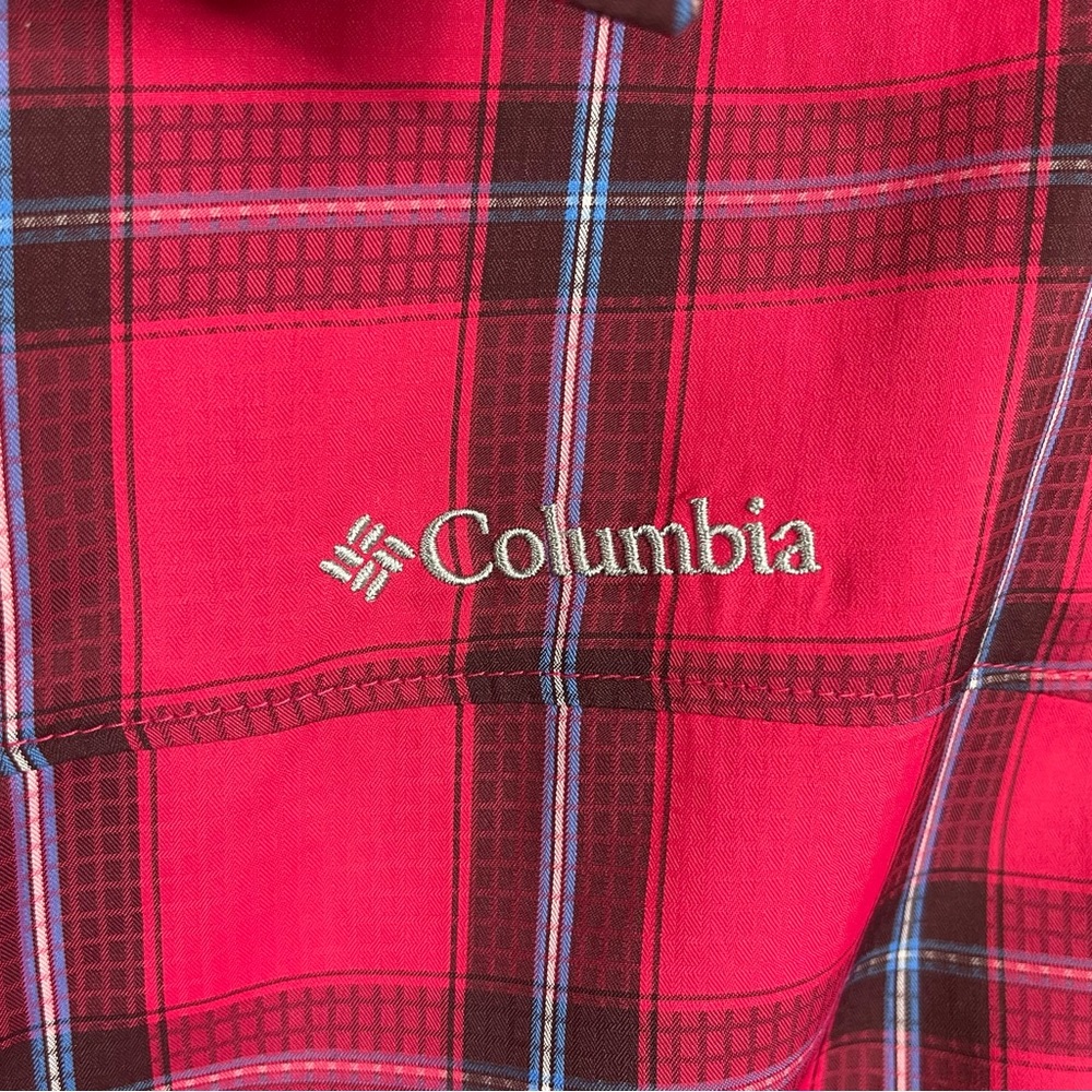 Columbia Omni-Shade Long Sleeve Plaid Shirt XL Red Zip Pocket Vented Back - Picture 7 of 11
